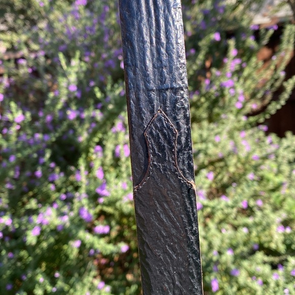 Black Sharkskin belt with gold tone removable buckle - Picture 10 of 13